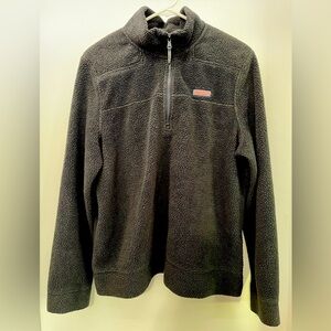Vineyard Vines black sherpa fleece Shep Shirt, 1/4 zip, women’s L
